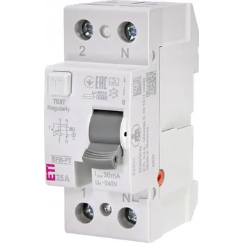 Proudový chránič Proudový chránič 2P 25A 30mA typ A EFI6-P2 ETI