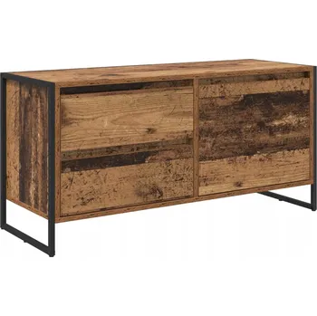 Televizní stolek TV stolek se zásuvkou, staré dřevo, 100 x 36 x 49,5 cm