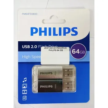 USB flash disk USB flash disk Philips 64 GB USB 2.0, vícebarevný FM64FD180D, 2 ks