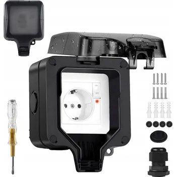 Elektrická zásuvka IP66 VENKOVNÍ ELEKTRICKÁ ZÁSUVKA ZAHRADNÍ VODOTĚSNÁ