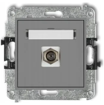 Elektrická zásuvka Anténní zásuvka nástěnná Karlik šedá