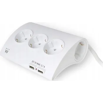 Elektrická zásuvka Ewent EW3935 Zásuvková lišta 3 zásuvky 1,5 m bílý