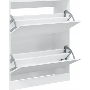 Botník Bílá botník 80 x 34 x 96,5 cm s dvouúrovňovými zásuvkami