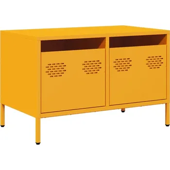 Televizní stolek TV stolek, hořčicová barva, 68x39x43,5 cm, ocel válcovaná za studena