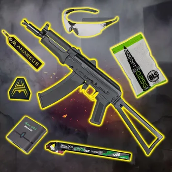 Airsoftová zbraň Specna Arms STARTER PACK set SA AKS-74UN (SA-J81 CORE™ HAL ETU Gen2) - Černá