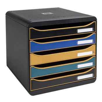 Zásuvkový box NeoDeco velký, plastový, A4+, 5 zásuvek