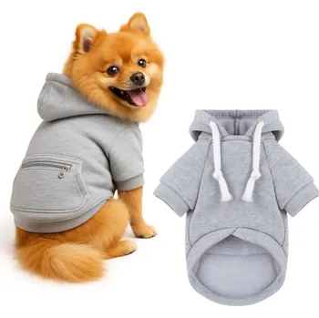 Obleček pro psa Interlook Mikina s kapucí pro psa a kočku | S | šedá | PET-015S-GY