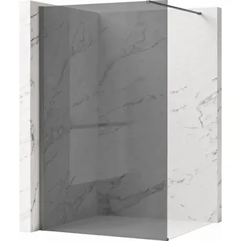 Bezrámová sprchová zástěna REA FLEXI TITAN 120 cm, titan kartáčovaný/šedá kouřová - bez vaničky