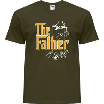 Pánské oblečení levne-bavlnene-tricko-potisk-kmotr-otec Barva: Khaki, velikost: M