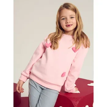 Dívčí mikina Sinsay - Mikina s kulatým výstřihem - růžová - 354DN-30X - 354DN-30X-128