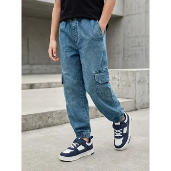 Sinsay - Džíny jogger s efektem praní - modrá - 072HE-50J - 072HE-50J-140