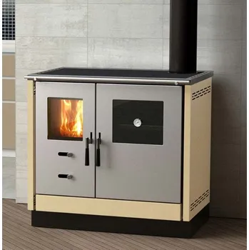 Sporák na tuhá paliva Sporák MBS SD THERMO AS s teplovodním výměníkem, pravý, krémový