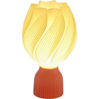 Lampička LED stolní lampa s 3D stínidlem ve tvaru květu, žlutá