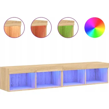 Televizní stolek TV skříňky s LED osvětlením 2 ks dub sonoma 80 x 30 x 30 cm