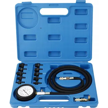 Autoelektronika Tester tlaku oleje Falcon 0-9,6 BAR (0-140 PSI) 120 cm s 10 adaptéry