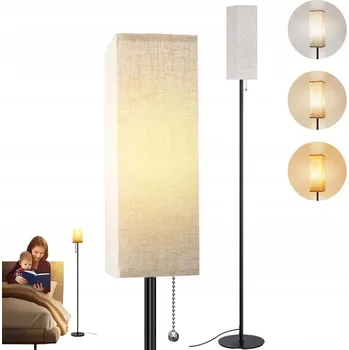 Stojací lampa LAMPA STOJACÍ LAMPA STOJACÍ LED LAMPA VYSOKÁ LAMPA SE STÍNIDLEM Z LNU DO OBÝVACÍHO POKOJE