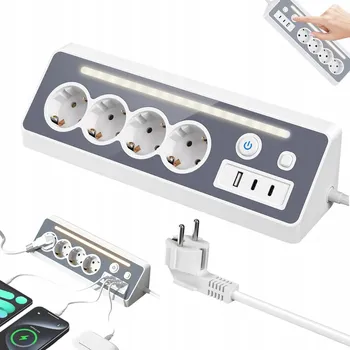 Napájecí kabel 1,9M PŘEPĚŤOVÁ OCHRANA ZÁSUVKOVÁ LIŠTA PRODLUŽOVACÍ KABEL