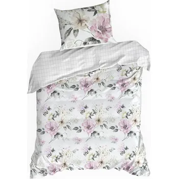 Povlečení Povlečení 140x200 Spring 31 bílé růžové květy NEW24