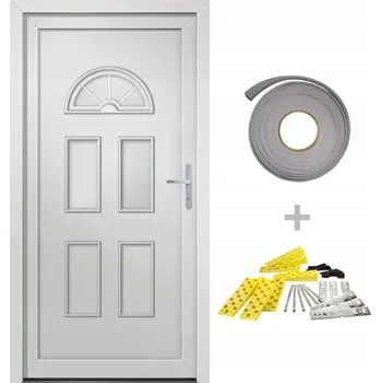 Vchodové dveře Vchodové dveře PVC bílé, výplň 24 mm, 88x190 cm, 5bodové zamykání