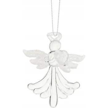 Vánoční ozdoba Ozdoba/Závěs na vánoční stromeček ANDĚL skleněný 7 cm VILLA ITALIA