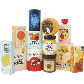 Dřevěná hračka Dřevěné potraviny sada, jídlo na hraní, hračka Le Toy Van