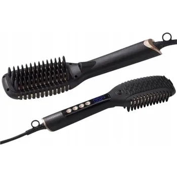 Péče o vlasy KERAMICKÝ KARTÁČ NA ROVNÁNÍ VLASŮ ŽEHLIČKA NA VLASY 2V1 LED DISPLEJ