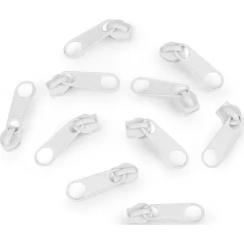 Zip Jezdec ke spirálovým zipům No 3 pro metráž typu POL, střední, 101 bílá