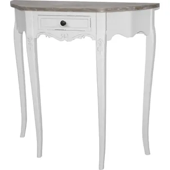 Toaletní stolek Konyolový stolek Rimini White - Livin Hill Bílá / Tmavý dub 80x80 cm