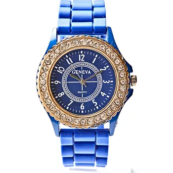 Hodinky 3Pagen Hodinky modrá Průměr 4,1 cm. Náramek délka 22 cm. Včetně knoflíkové baterie.