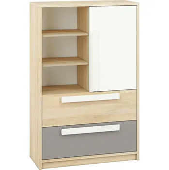 Komoda Komoda Drop - ML Meble Buk Fjord / Bílá / Šedá Platina 92x141 cm