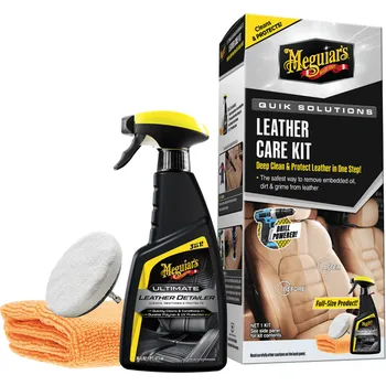 Meguiar's Quik Solutions Leather Care Kit - sada na hloubkové čistění a ochranu kožených povrchů