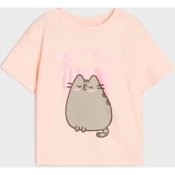 Dětská móda Sinsay - Bavlněná košilka s potiskem Pusheen the Cat - pastelová růžová - 873HE-03X - 873HE-03X-140