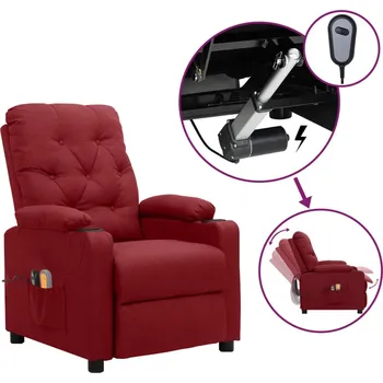 Křeslo Elektrické masážní křeslo vínové textil IM_3098854