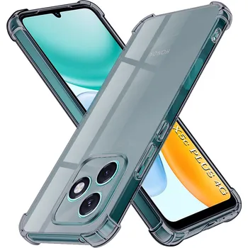 Pouzdro na mobilní telefon Techsuit - nárazuvzdorný průhledný silikon - Honor X5c Plus - kouřově černá