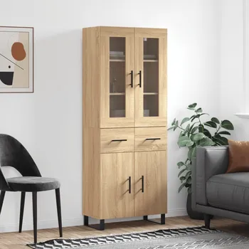 přebalovací pult a komoda Skříň highboard dub sonoma 69,5 x 34 x 180 cm kompozitní dřevo Hnědá3198556