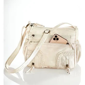 Kabelka 3Pagen Kabelka přes rameno Jeans béžová 26 x 19 x 10 cm.