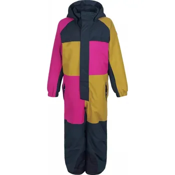Snowboardové kalhoty Dívčí zimní overal COLOR KIDS-Coverall colorblock, AF 10.000, festival fuchsia Mix 110
