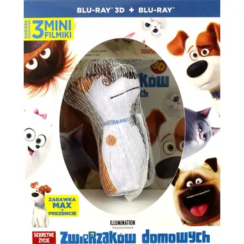 Blu-ray film Sekretne życie zwierzaków domowych 3D + zabawka SQUISHY Blu-ray 3D disk