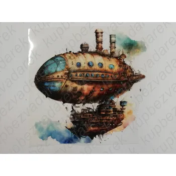 Nášivka Nažehlovací obrázek na folii - vzducholoď - 19,5 x 19 cm