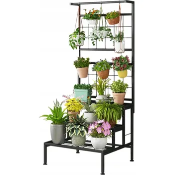 Obraz Kovový stojan na květiny Balko - černá