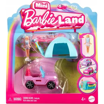 Barbie Mini BarbieLand Terénní vozidlo Hračka auto a mini panenka Sada 4+ HYF43