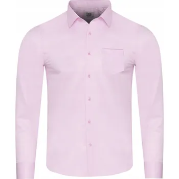 Pánská košile ESPADA - PÁNSKÁ KOŠILE 0798S JASNORÓŻOWY 60/40 bavlněná společenská košile střihu slim fit
