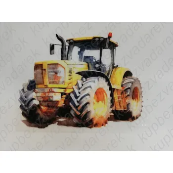 Nažehlovací obrázek na folii - traktor žlutý - 15,5 x 20 cm