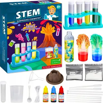 kreativní sada MALÁ SADA EDUKAČNÍ CHEMIE VÝBUŠNÁ SOPKA 14 VĚDECKÝCH EXPERIMENTŮ