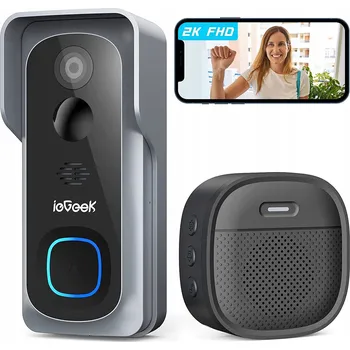 IP kamera BEZDRÁTOVÝ ZVONEK S KAMEROU, VIDEO VRÁTNÍK WIFI 2K FHD, OBOUSMĚRNÝ ZVUK, 32GB