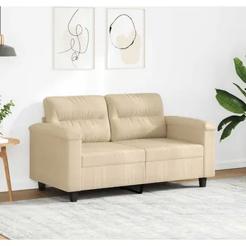 Pohovka vidaXL 2místná pohovka 120 cm tkanina z mikrovlákna [359557] Barva: krémová