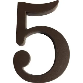 Domovní číslo Číslo "5", 180 mm, plastová hnědá