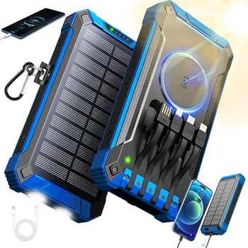 Powerbanka Powerbank 30000 mAh černý s bezdrátovým nabíjením a 4 konektory