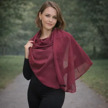 Šátek Dámský šátek 90 x 175 cm Light 23-2 jemně vínová