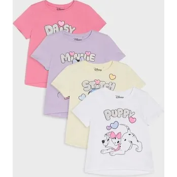 Dívčí oblečení Sinsay - Bavlněné tričko 4 pack Disney - vícebarevná - 875HE-MLC - 875HE-MLC-104